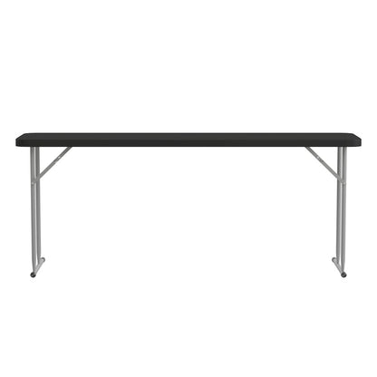 6-Foot Black Plastic Folding Training Table