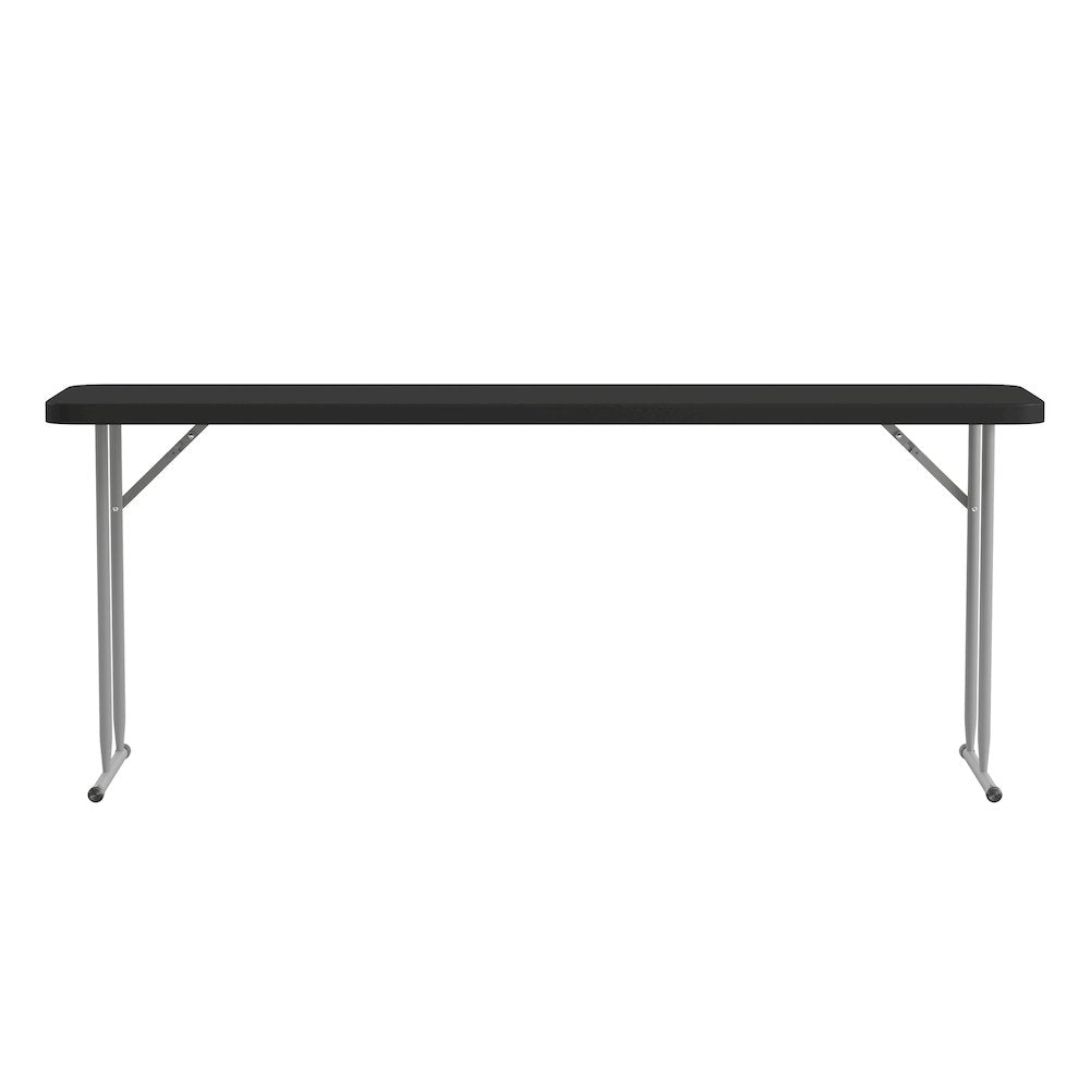 6-Foot Black Plastic Folding Training Table