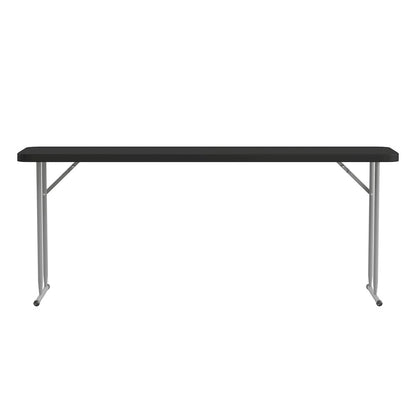 6-Foot Black Plastic Folding Training Table