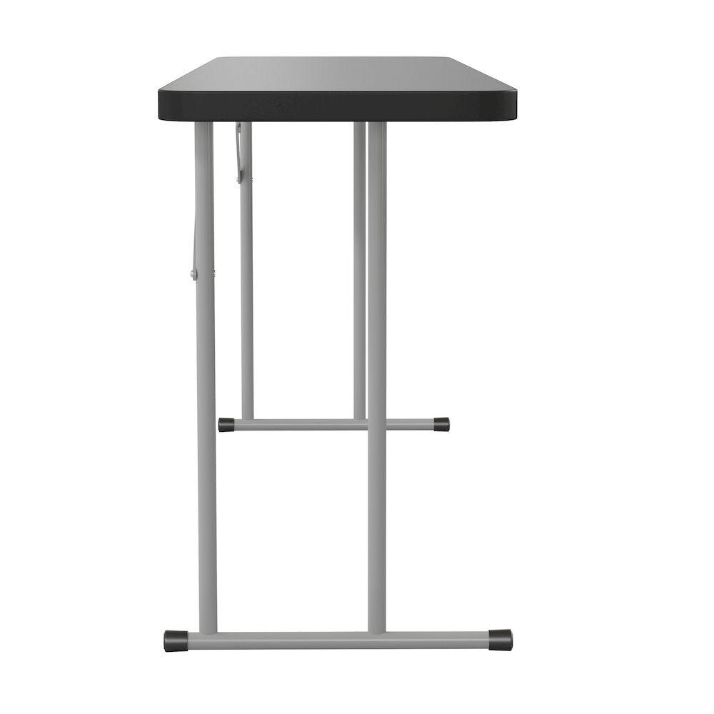 6-Foot Black Plastic Folding Training Table