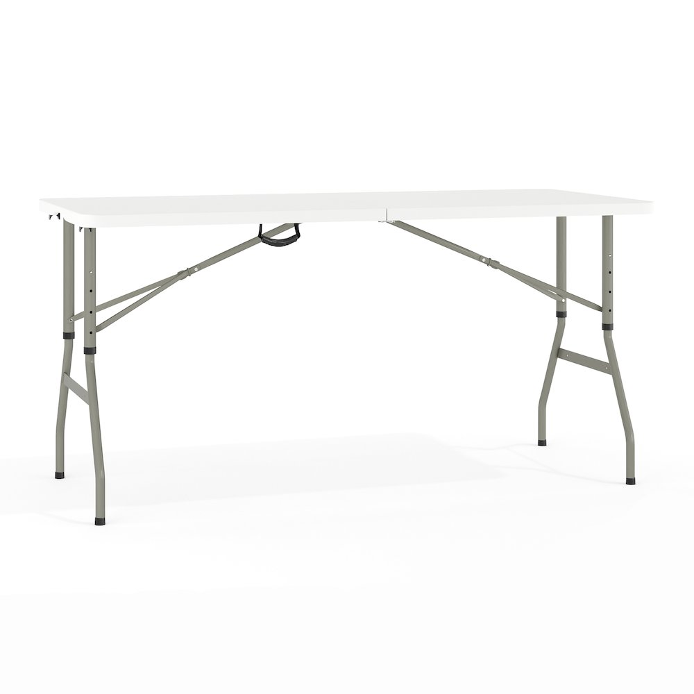 5-Foot Height Bi-Fold Granite White Plastic Banquet and Event Folding Table
