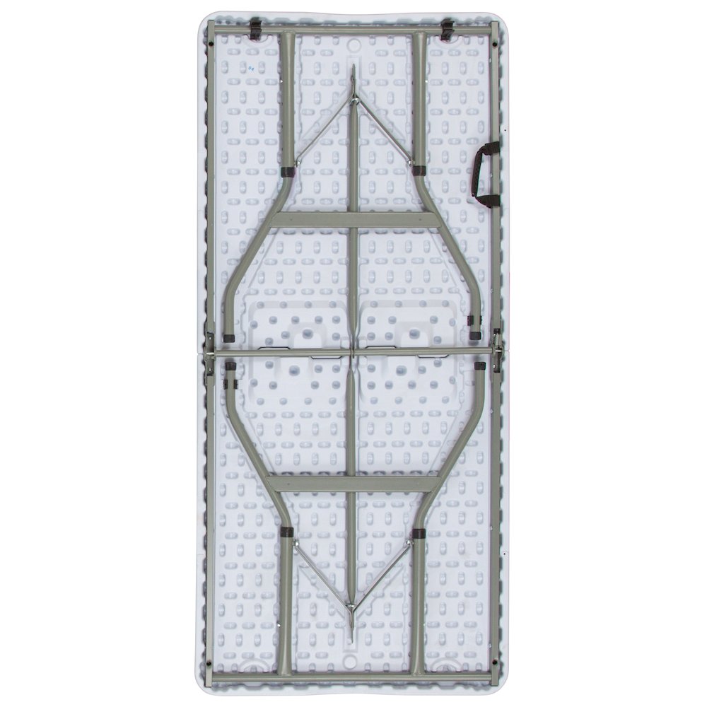 5-Foot Height Bi-Fold Granite White Plastic Banquet and Event Folding Table