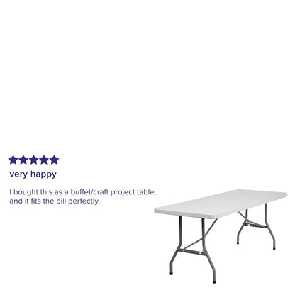 6-Foot Granite White Plastic Folding Table