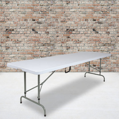 8-Foot Height Bi-Fold Granite White Plastic Banquet and Event Folding Table