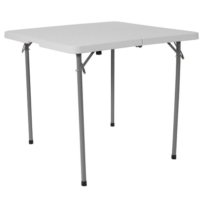 2.79-Foot Bi-Fold Granite White Plastic Folding Table with Carrying Handle