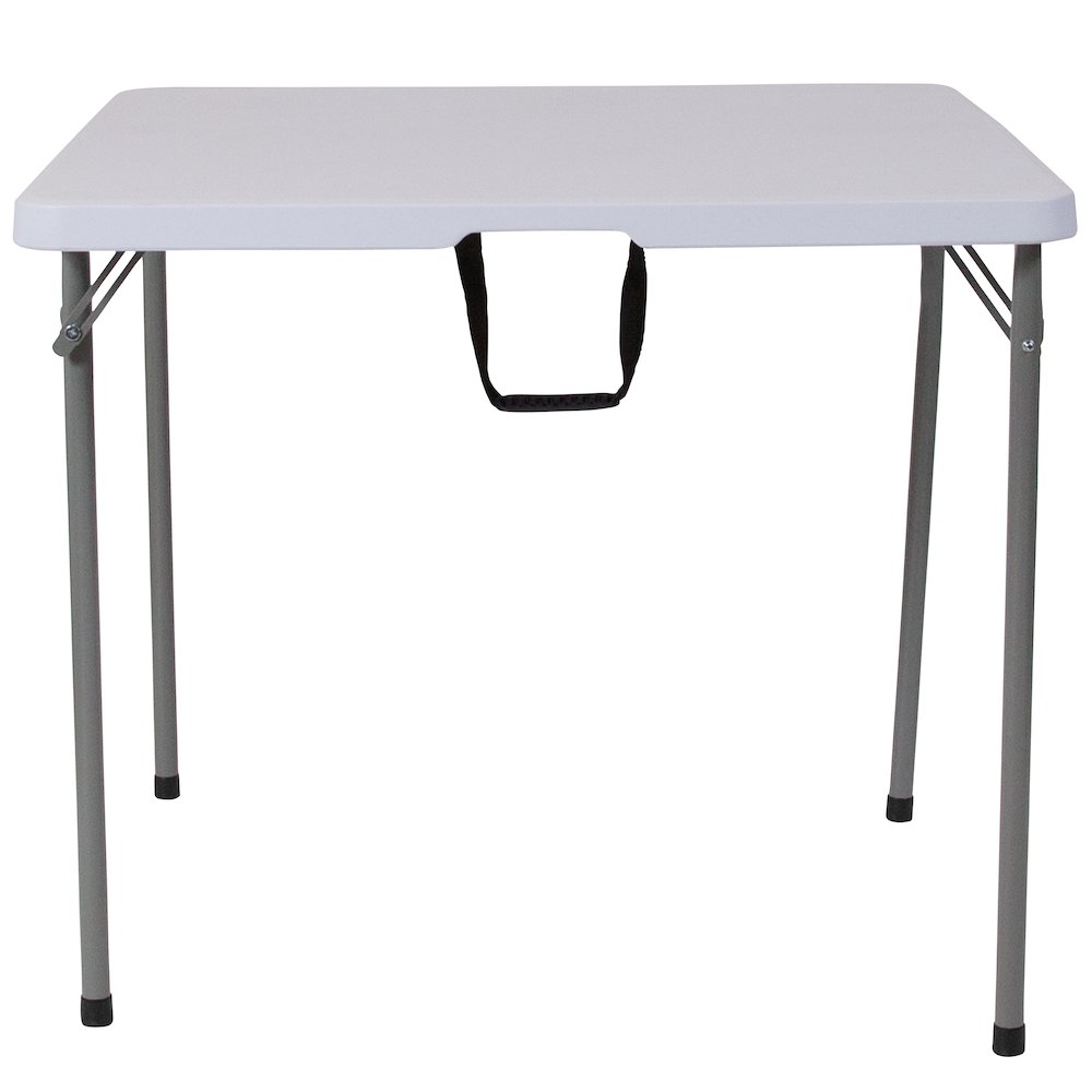 2.79-Foot Bi-Fold Granite White Plastic Folding Table with Carrying Handle