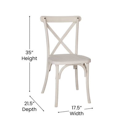 2-pack Advantage White Resin X-Back Chair