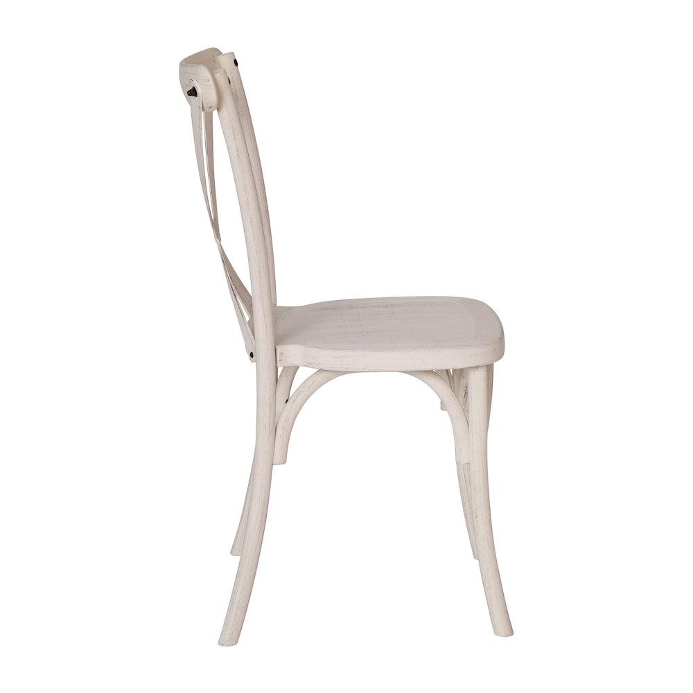 2-pack Advantage White Resin X-Back Chair