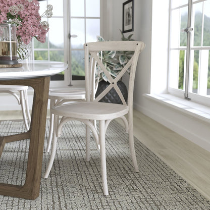 2-pack Advantage White Resin X-Back Chair