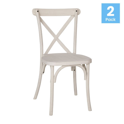 2-pack Advantage White Resin X-Back Chair
