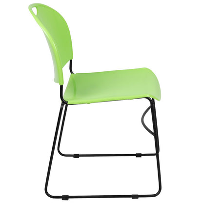 880 lb. Capacity Green Ultra-Compact Stack Chair with Black Powder Coated Frame