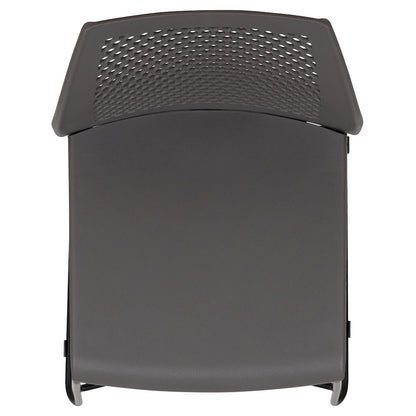 Gray Stack Chair with Air-Vent Back and Black Powder Coated Sled Base