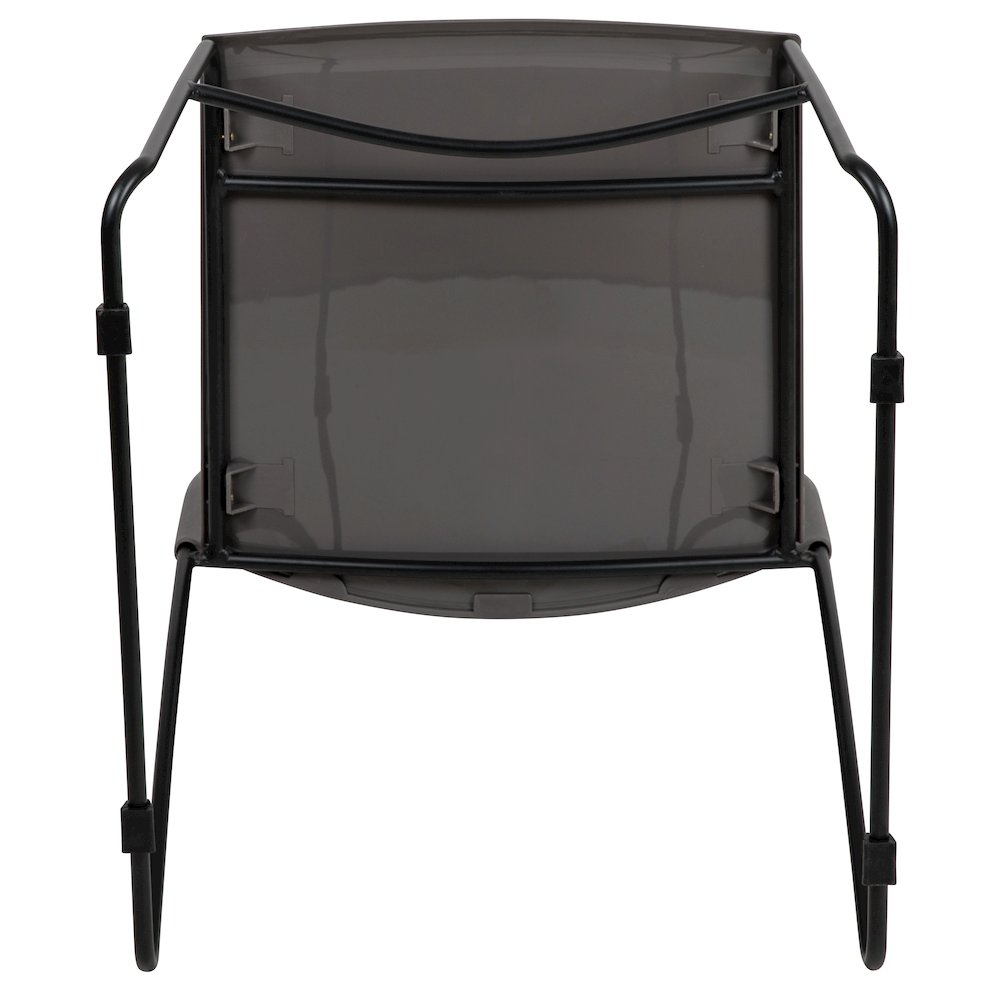 Gray Stack Chair with Air-Vent Back and Black Powder Coated Sled Base