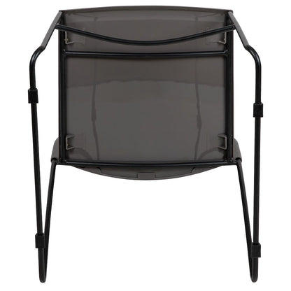 Gray Stack Chair with Air-Vent Back and Black Powder Coated Sled Base