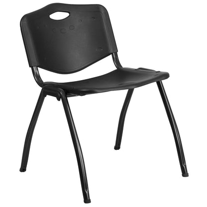 880 lb. Capacity Black Plastic Stack Chair