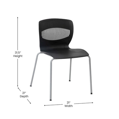 Modern Commercial Grade Stacking Chair with Lumbar Support