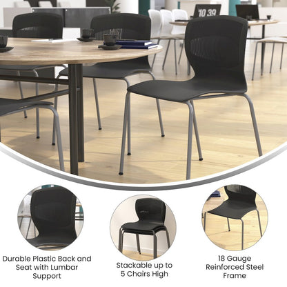 Modern Commercial Grade Stacking Chair with Lumbar Support