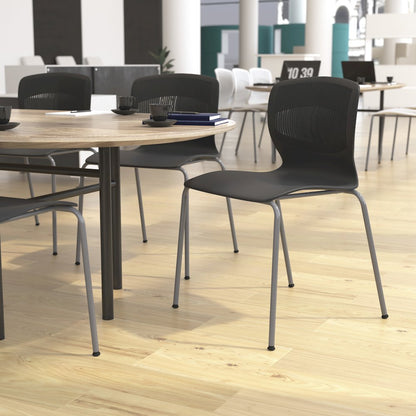 Modern Commercial Grade Stacking Chair with Lumbar Support