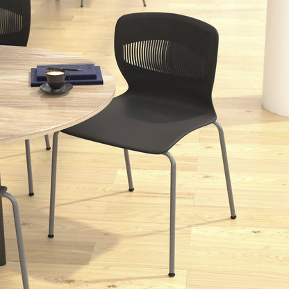 Modern Commercial Grade Stacking Chair with Lumbar Support