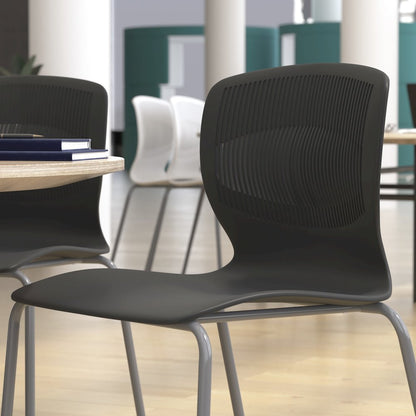 Modern Commercial Grade Stacking Chair with Lumbar Support