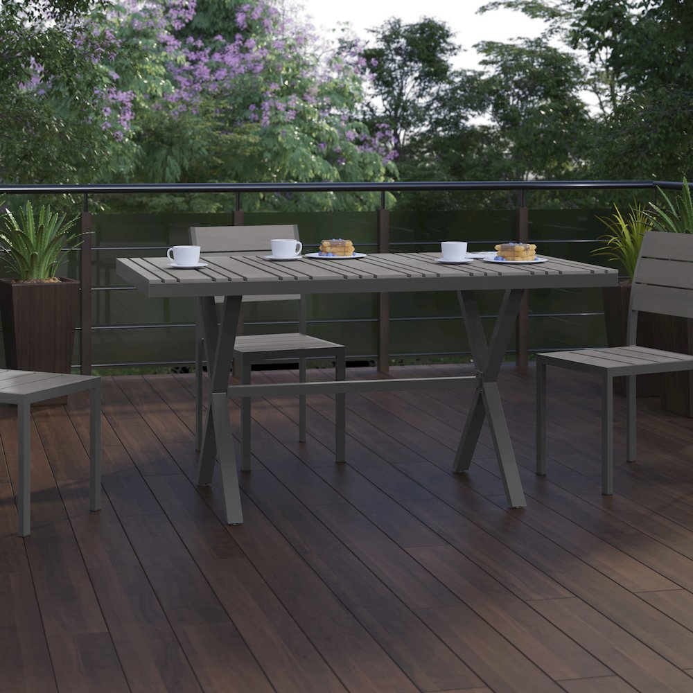 Modern Commercial Grade X-Frame Patio Dining Table
