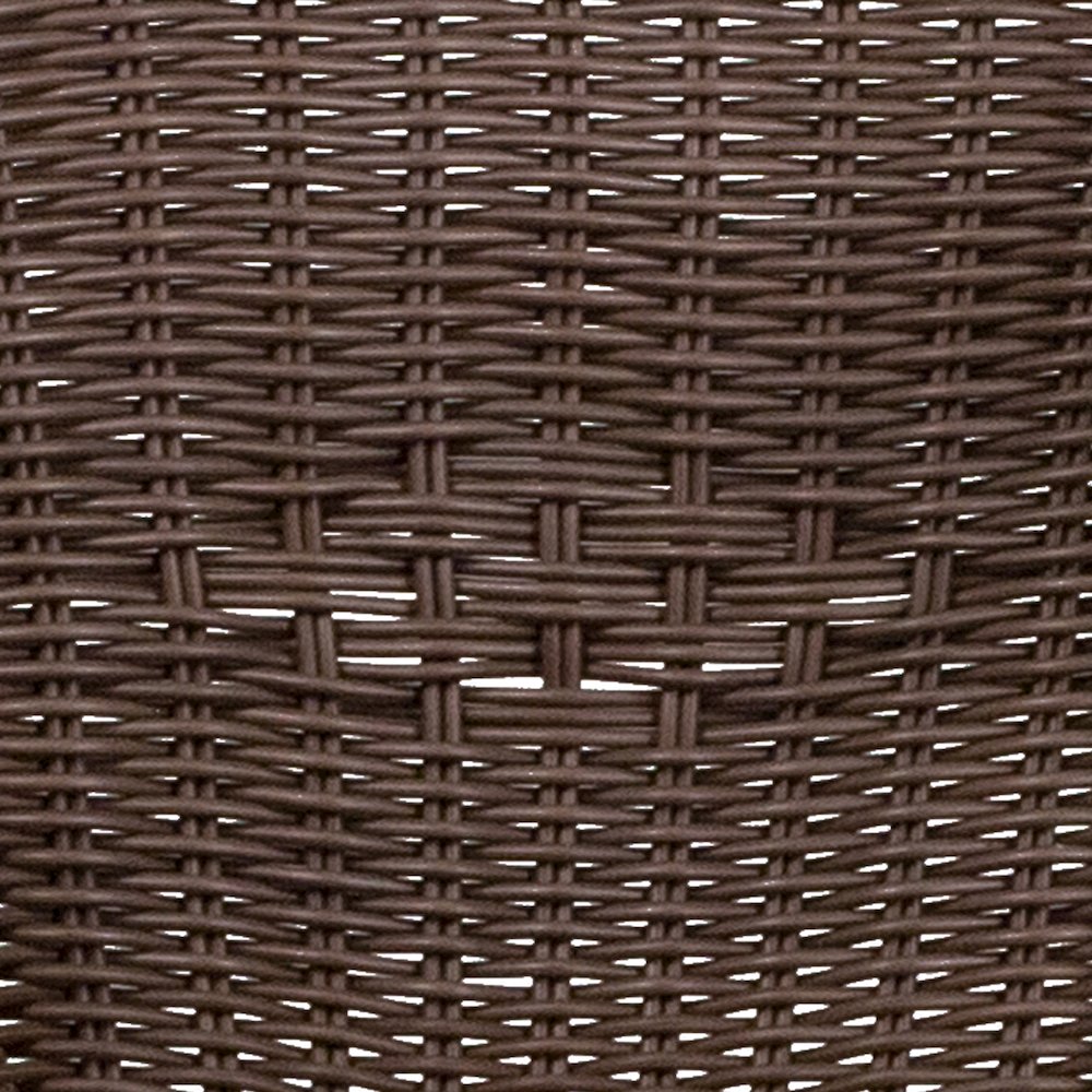Dark Brown Rattan Restaurant Patio Chair with Red Bamboo-Aluminum Frame
