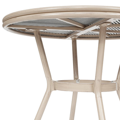 Classic Bistro Table, Black & White Textilene/Light Natural Frame