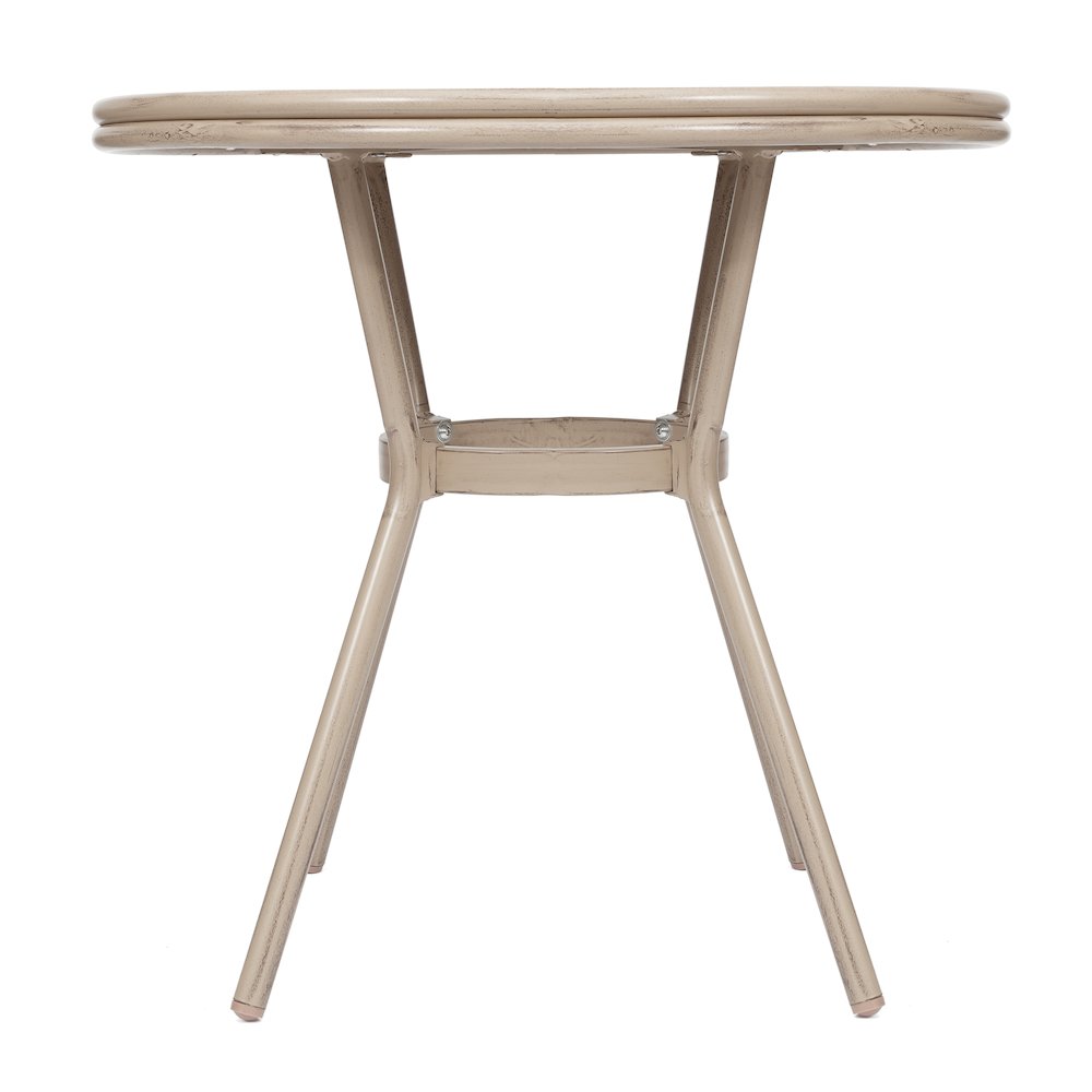 Classic Bistro Table, Black & White Textilene/Light Natural Frame