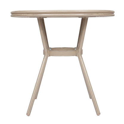 Classic Bistro Table, Black & White Textilene/Light Natural Frame