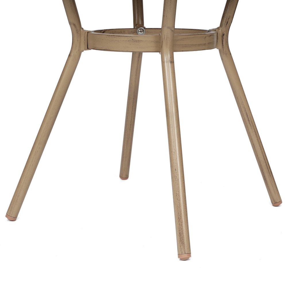 Classic Bistro Table, Natural & White Rattan/Light Natural Frame