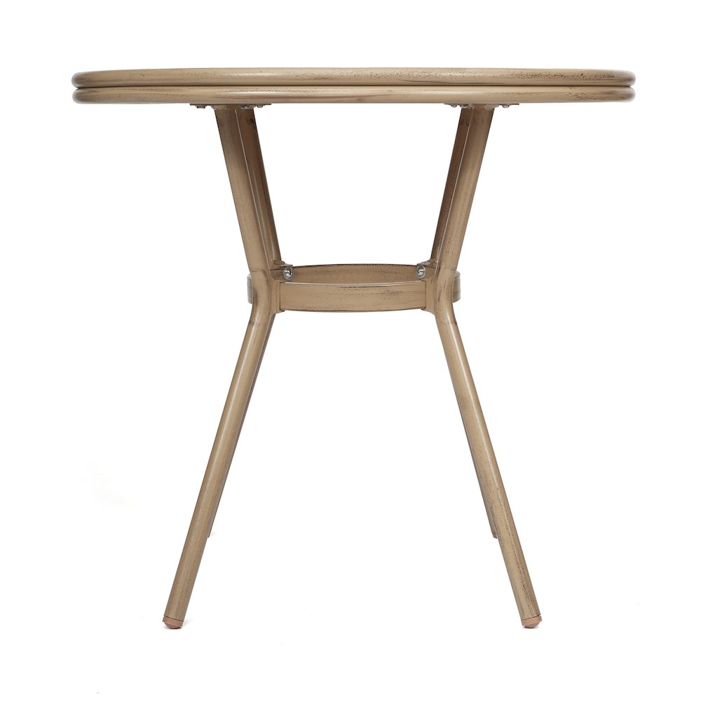 Classic Bistro Table, Natural & White Rattan/Light Natural Frame