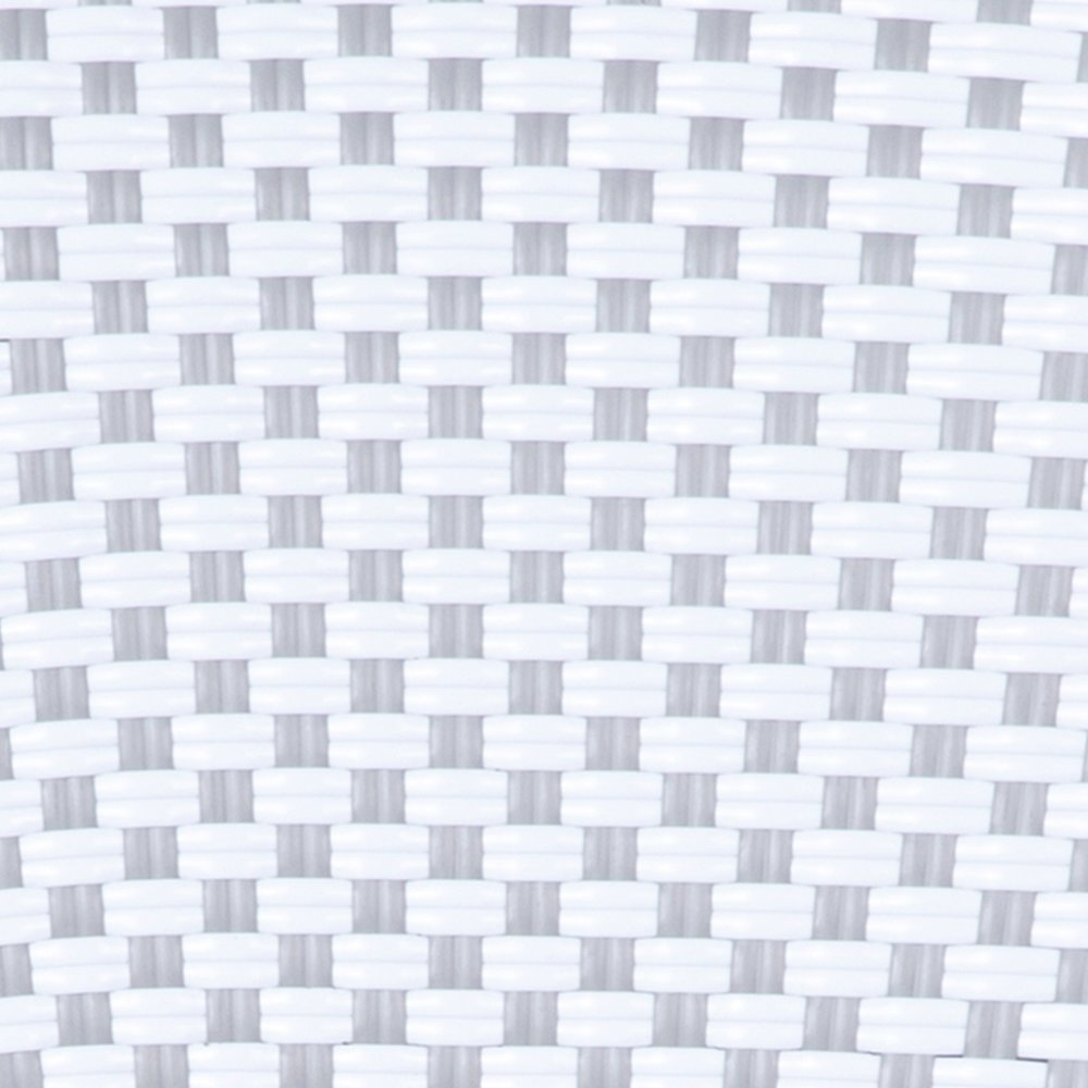 Classic Commercial Grade Bistro Table, White & Gray Rattan/Natural Frame