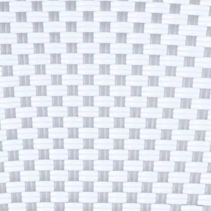 Classic Commercial Grade Bistro Table, White & Gray Rattan/Natural Frame