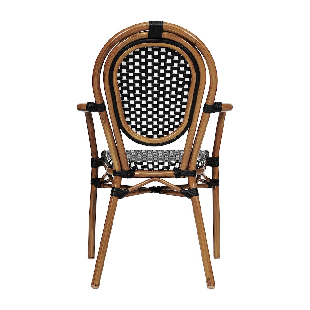 Classic Commercial Grade Bistro Chair, Black & White/Natural Frame
