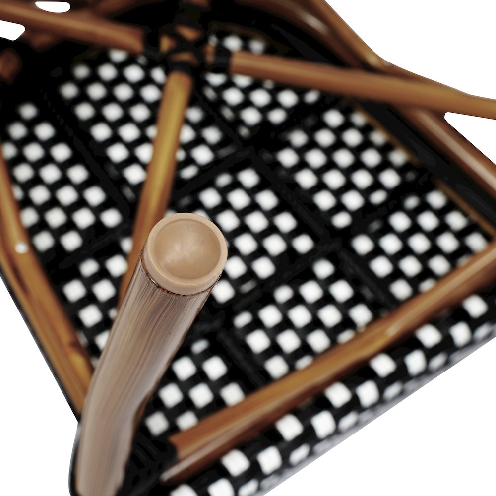 Classic Commercial Grade Bistro Chair, Black & White/Natural Frame