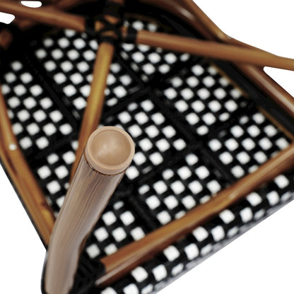 Classic Commercial Grade Bistro Chair, Black & White/Natural Frame