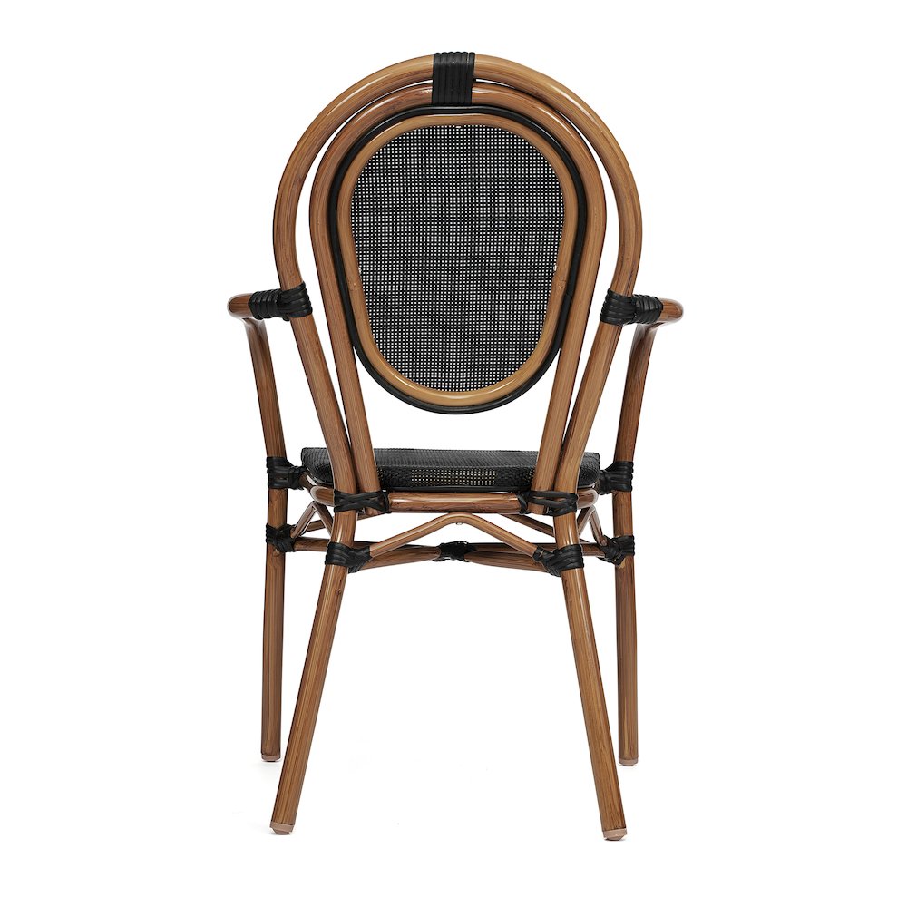 Classic Commercial Grade Indoor/Outdoor Bistro Chair, Black/Natural Frame