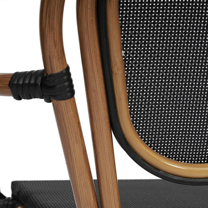 Classic Commercial Grade Indoor/Outdoor Bistro Chair, Black/Natural Frame