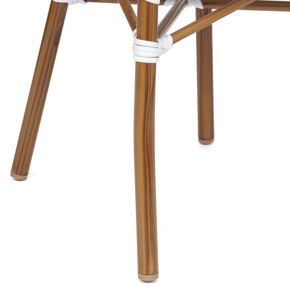 Classic Commercial Grade Indoor/Outdoor Bistro Chair, White & Gray/Natural Frame