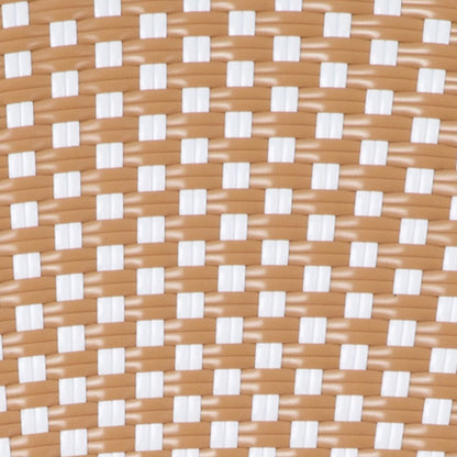 Bistro Stacking Chair, Natural/White PE Rattan and Bamboo Print Aluminum Frame