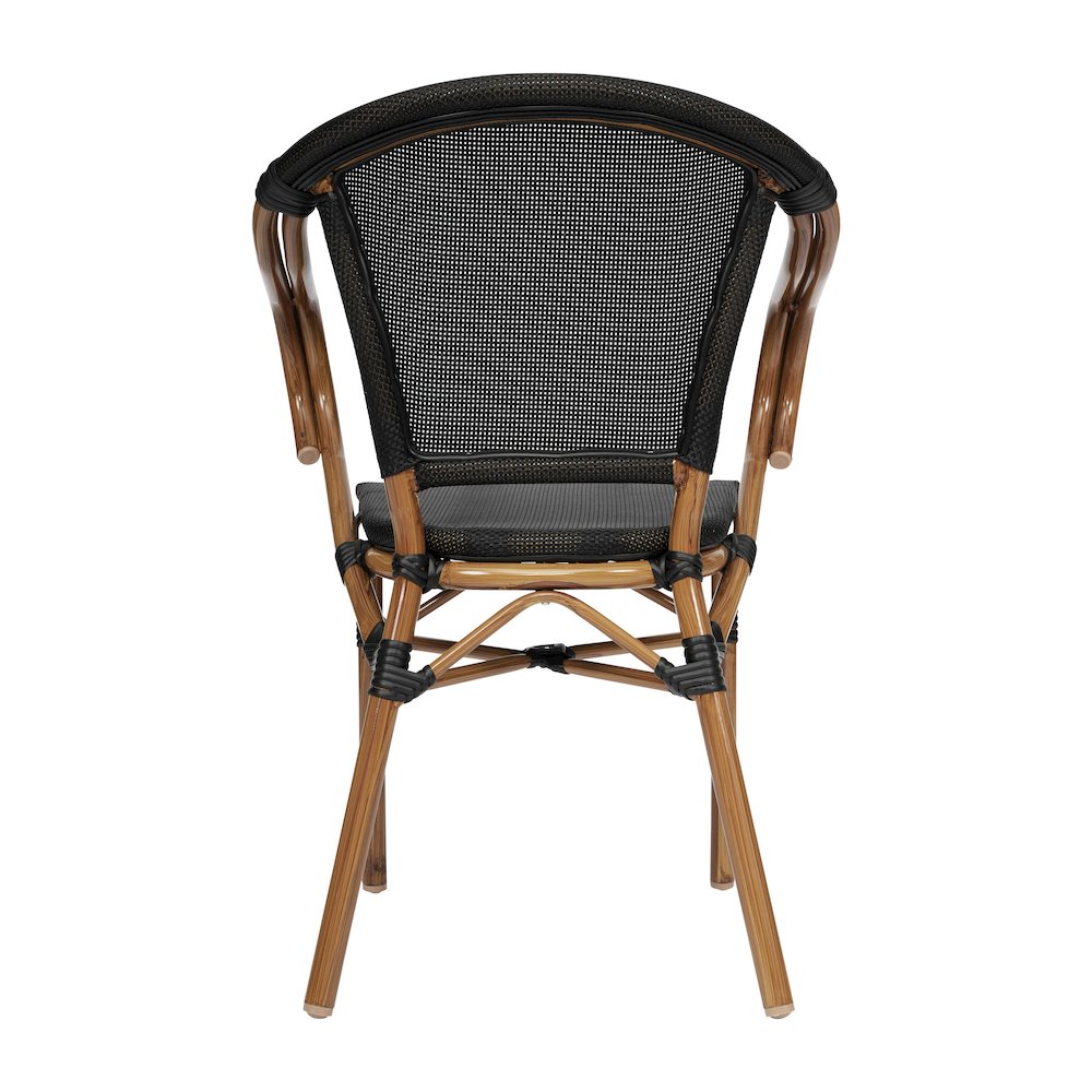 Classic Commercial Grade Indoor/Outdoor Bistro Chair, Black/Natural Frame