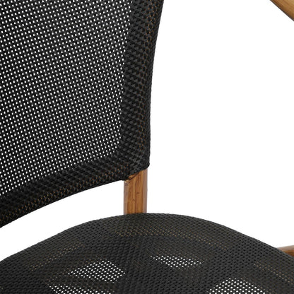 Classic Commercial Grade Indoor/Outdoor Bistro Chair, Black/Natural Frame