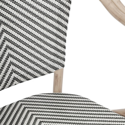Classic Commercial Grade Bistro Chair, Black & White/Light Natural Frame