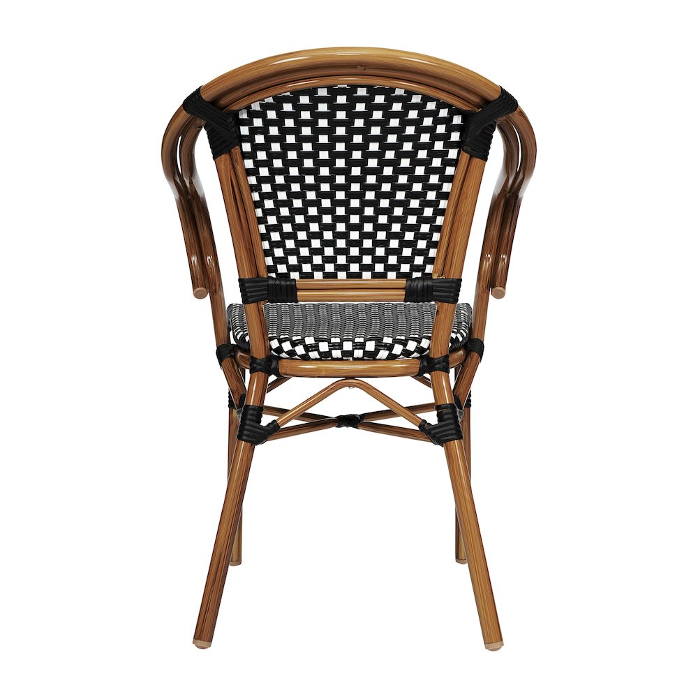 Classic Commercial Grade Bistro Chair, Black & White/Natural Frame