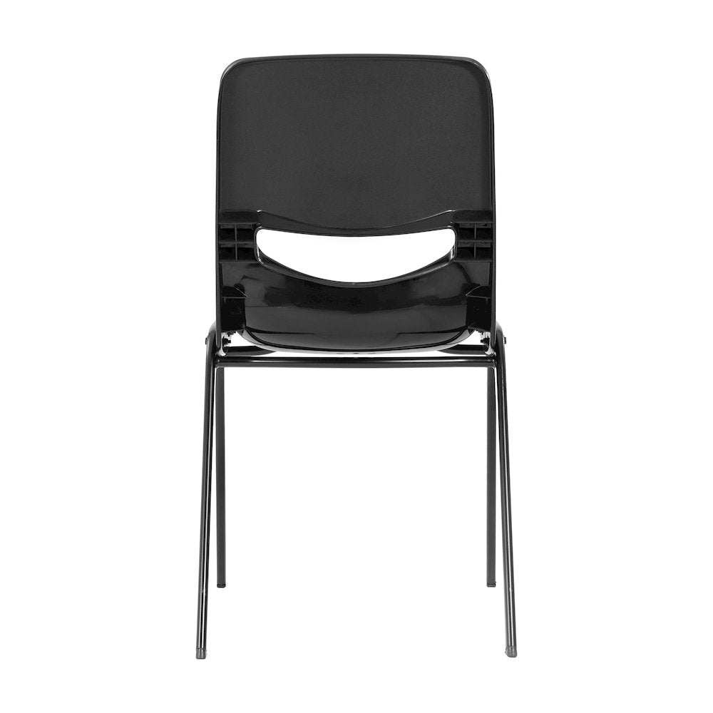 Classroom Stack Chair with Powder-Coated Frame and Black Ergonomic Back and Seat