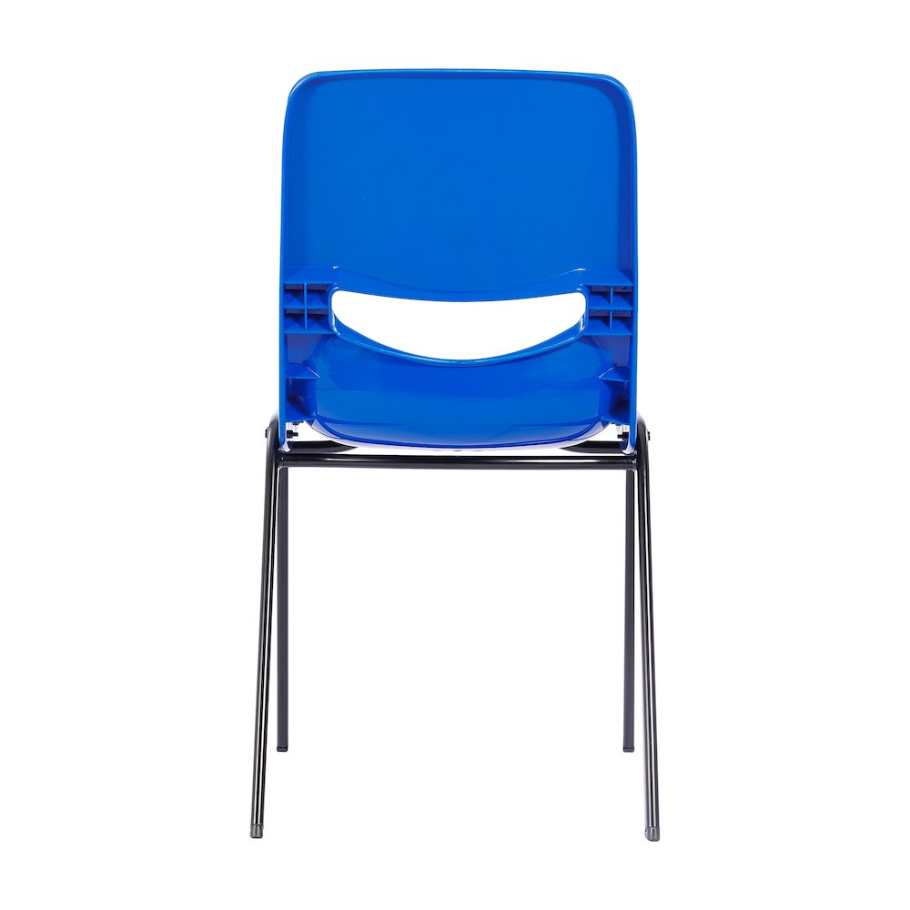 Classroom Stack Chair with Powder-Coated Frame and Navy Ergonomic Back and Seat