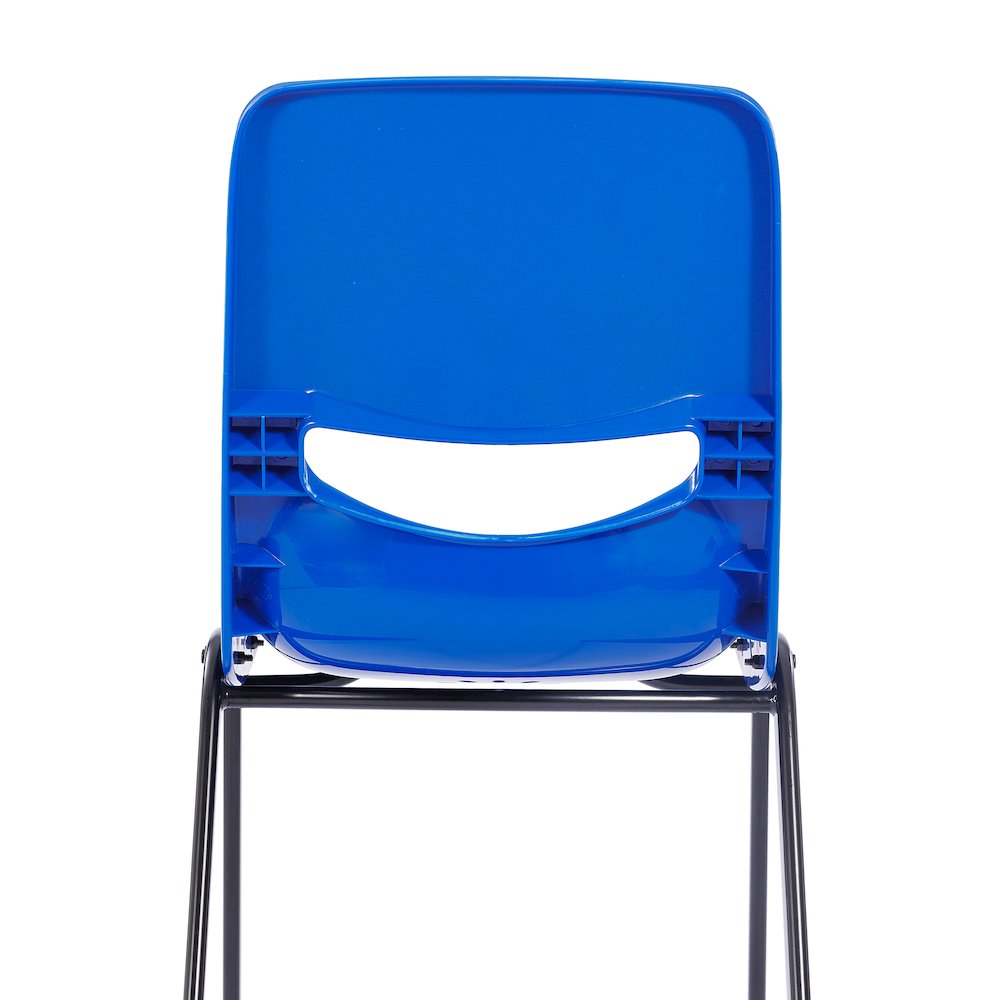 Classroom Stack Chair with Powder-Coated Frame and Navy Ergonomic Back and Seat