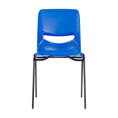 Classroom Stack Chair with Powder-Coated Frame and Navy Ergonomic Back and Seat