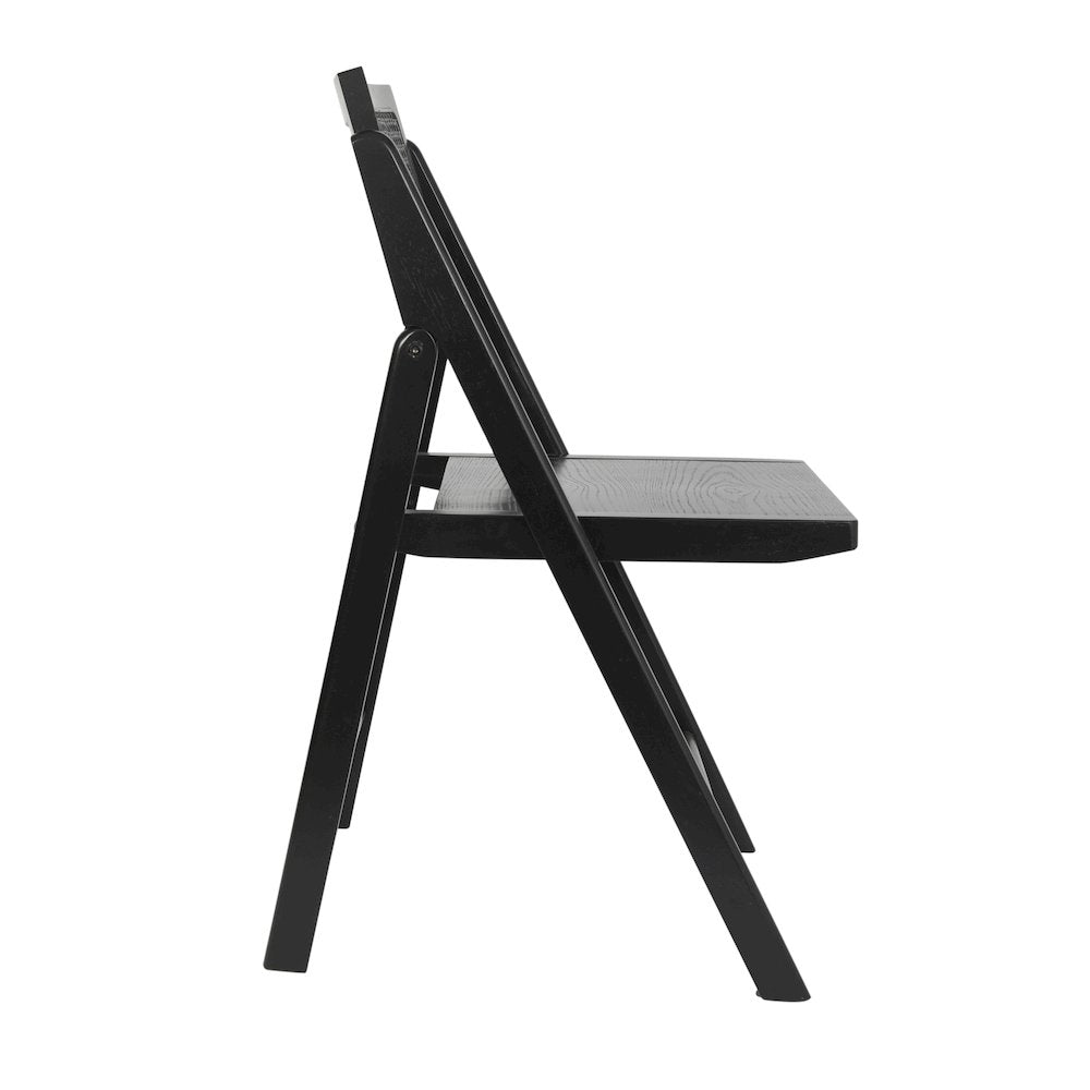 Set of 2 Commercial Cane Rattan Folding Dining and Event Chairs, Black