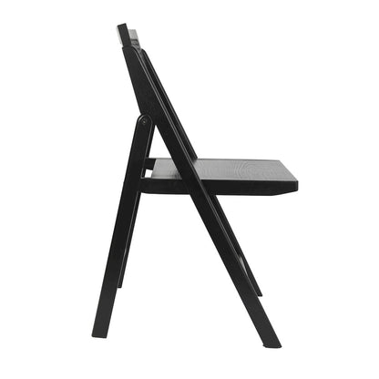 Set of 2 Commercial Cane Rattan Folding Dining and Event Chairs, Black